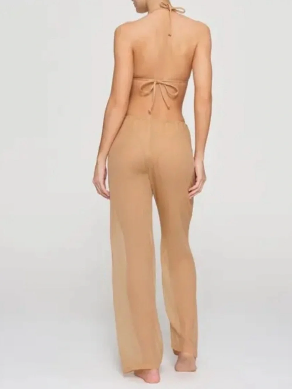 NWT Skims Silk Crinkle Chiffon Coverup Pants Ochre XS